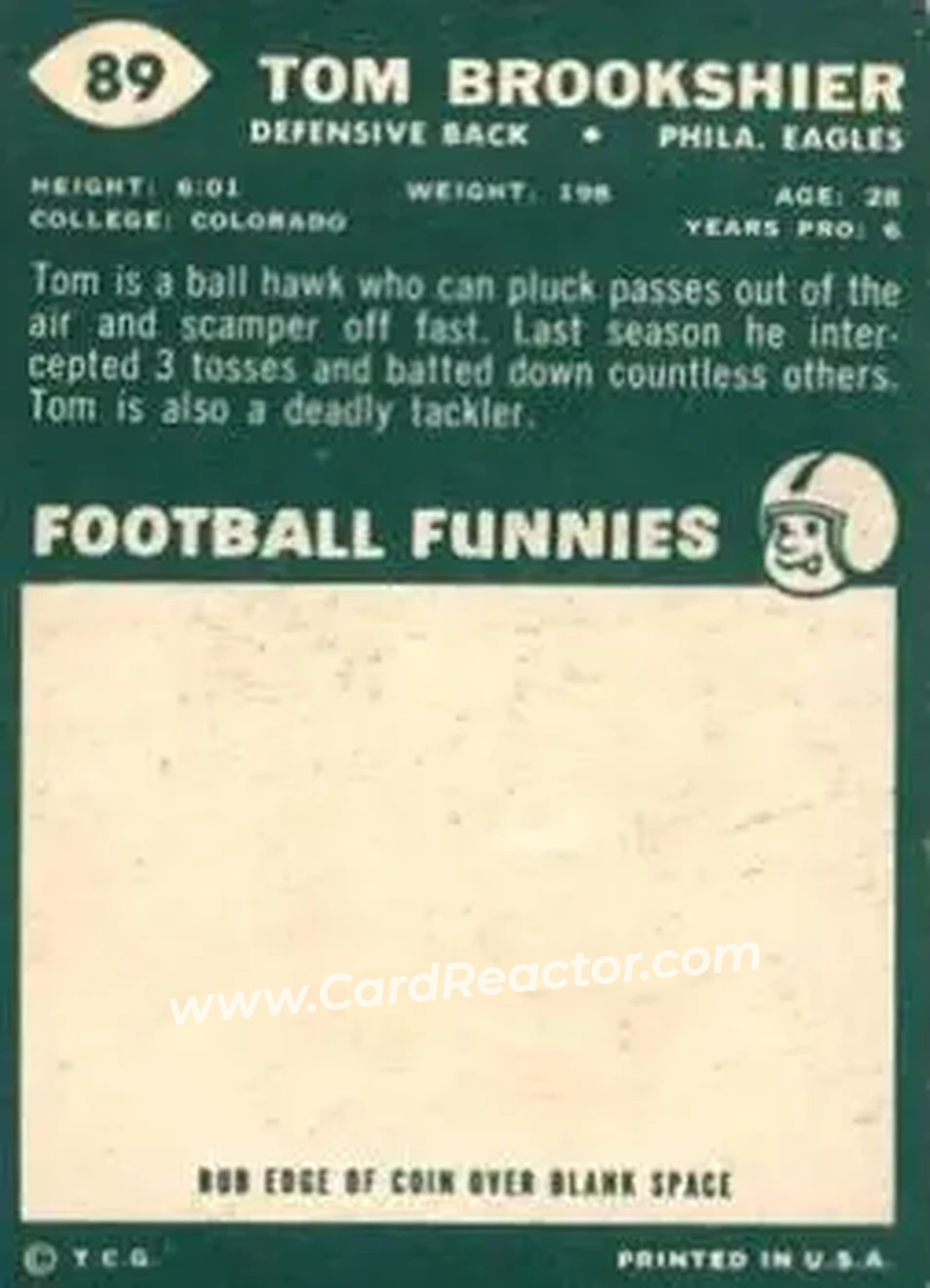 Back of Tom Brookshier