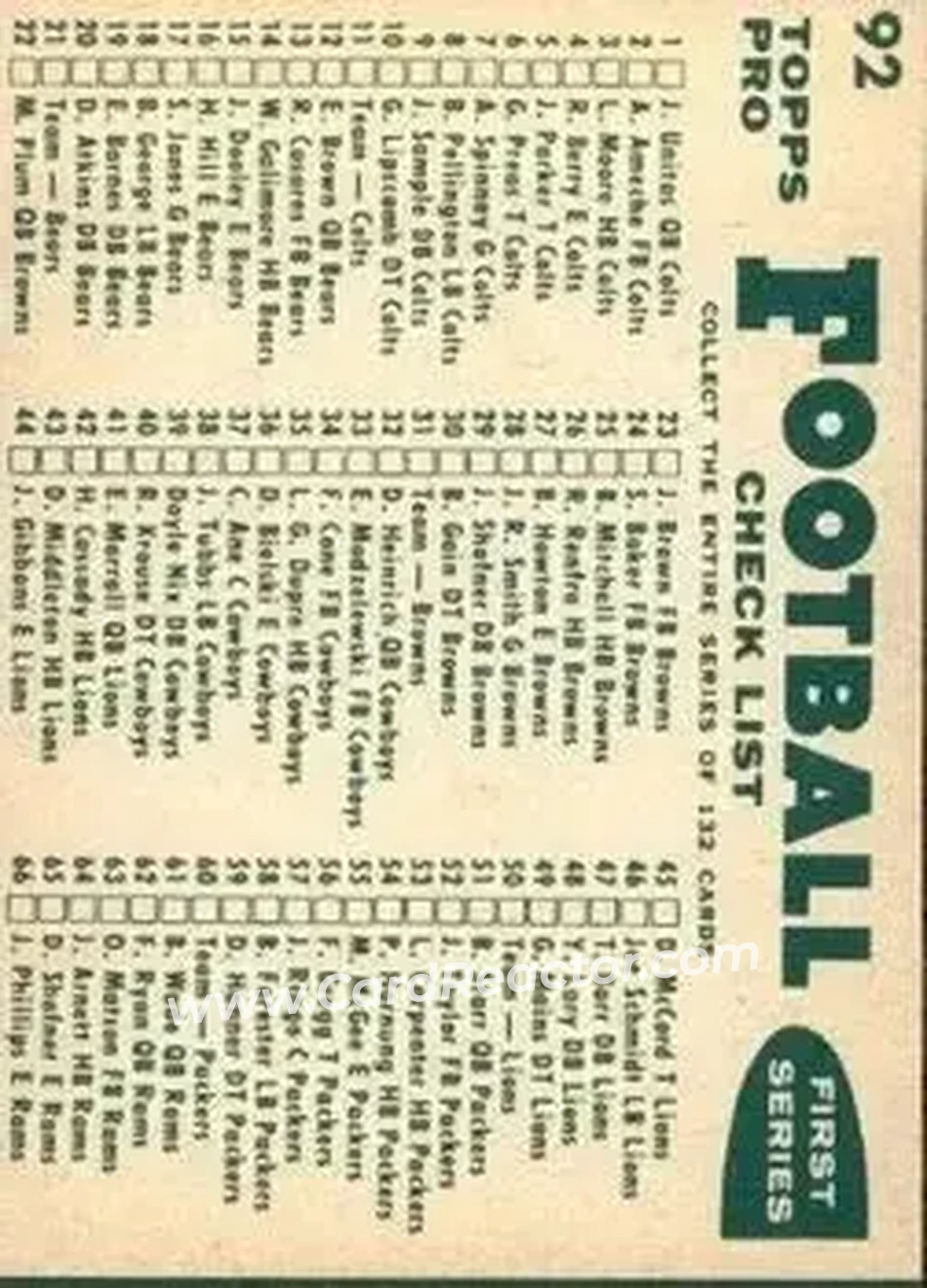 Back of Card #92