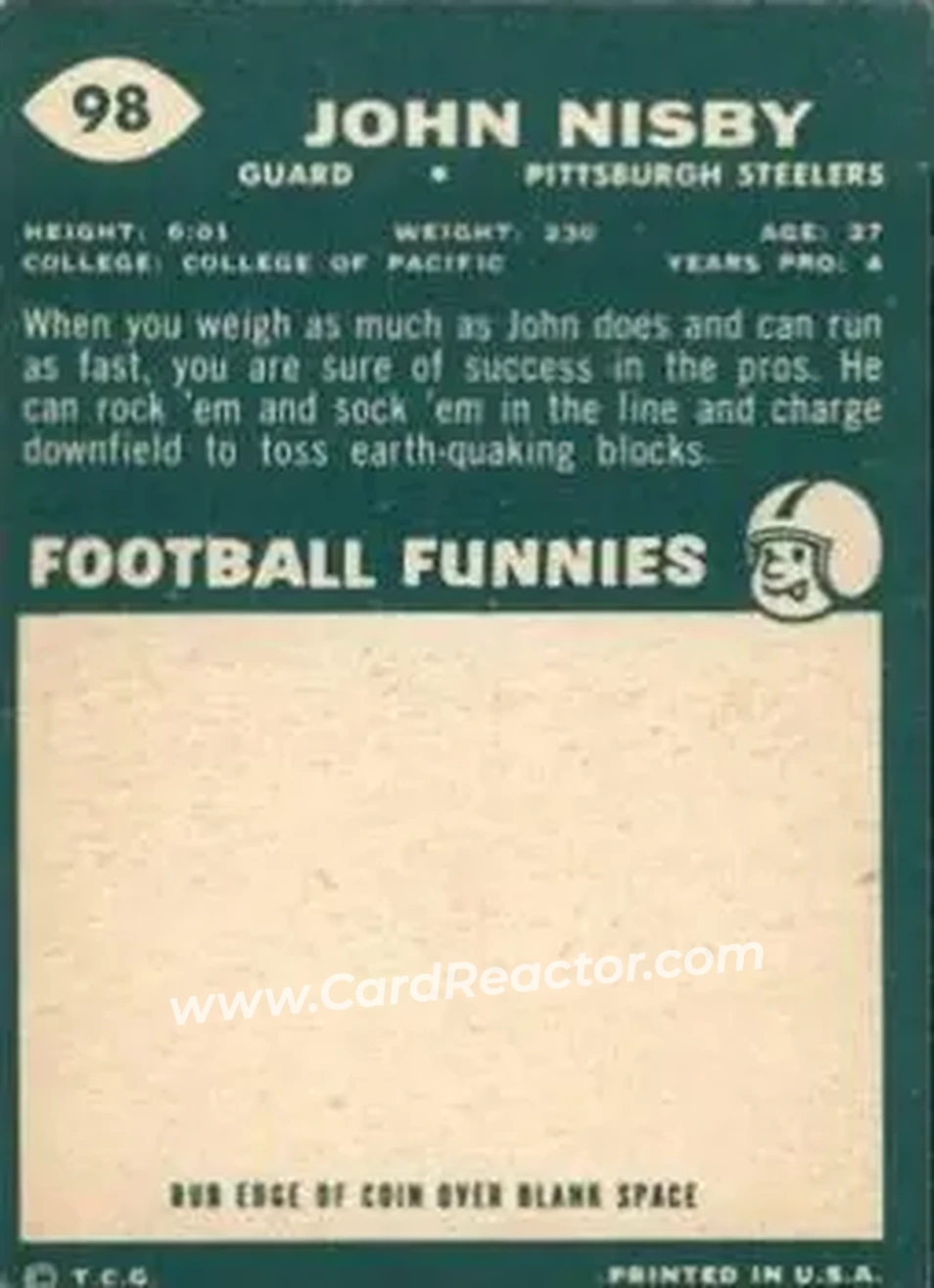 Back of John Nisby