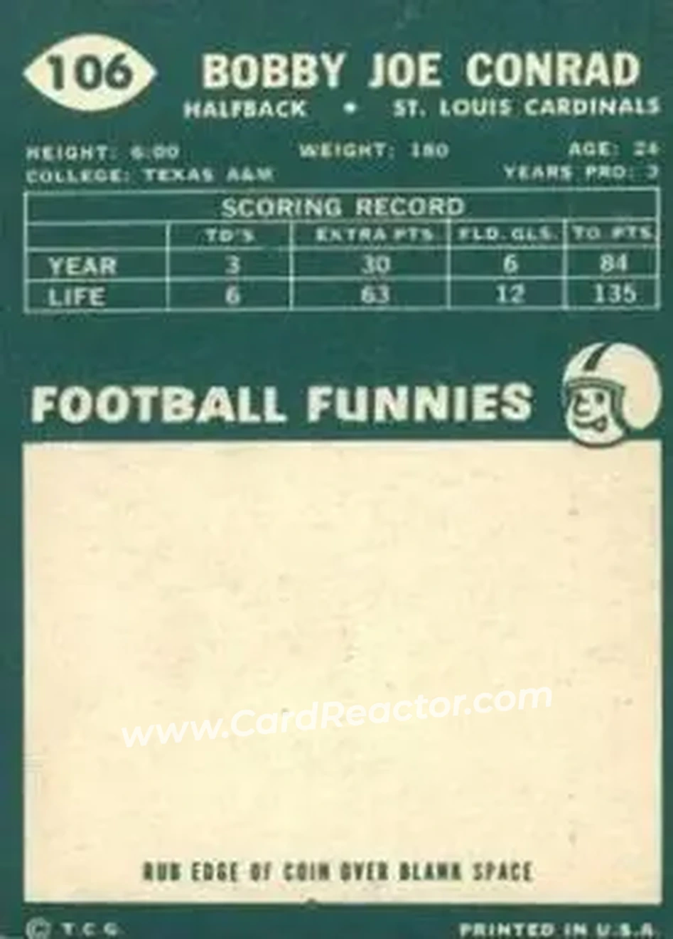 Back of Bobby Joe Conrad