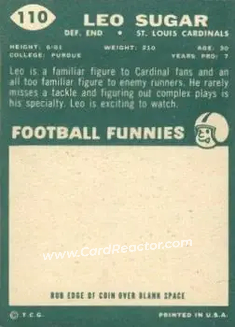 Back of Leo Sugar