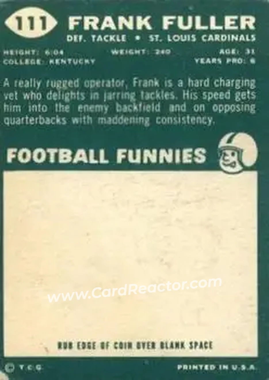 Back of Frank Fuller