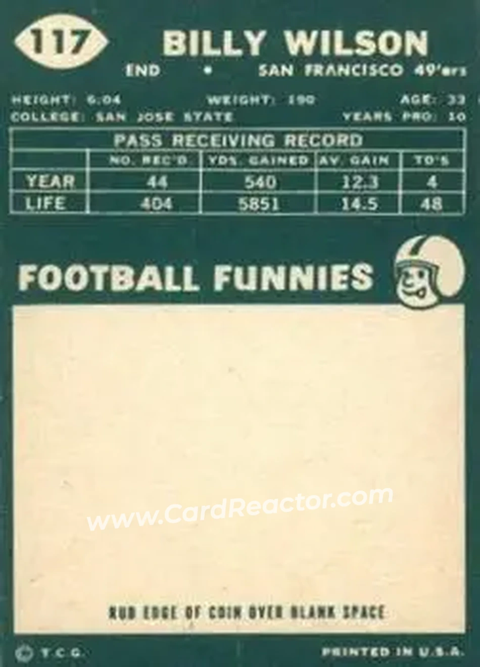 Back of Billy Wilson