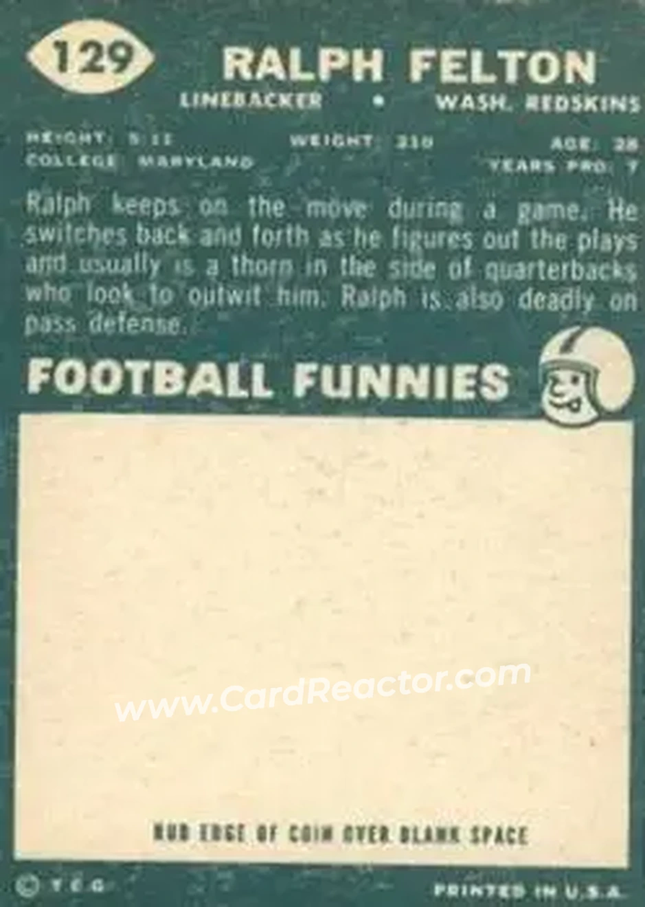 Back of Ralph Felton
