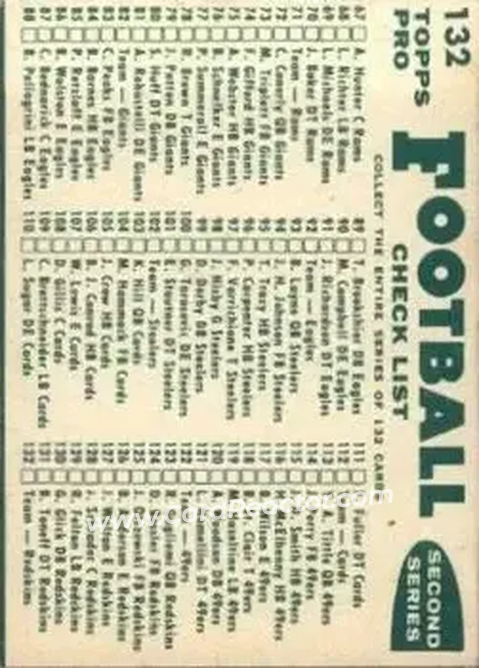 Back of Card #132