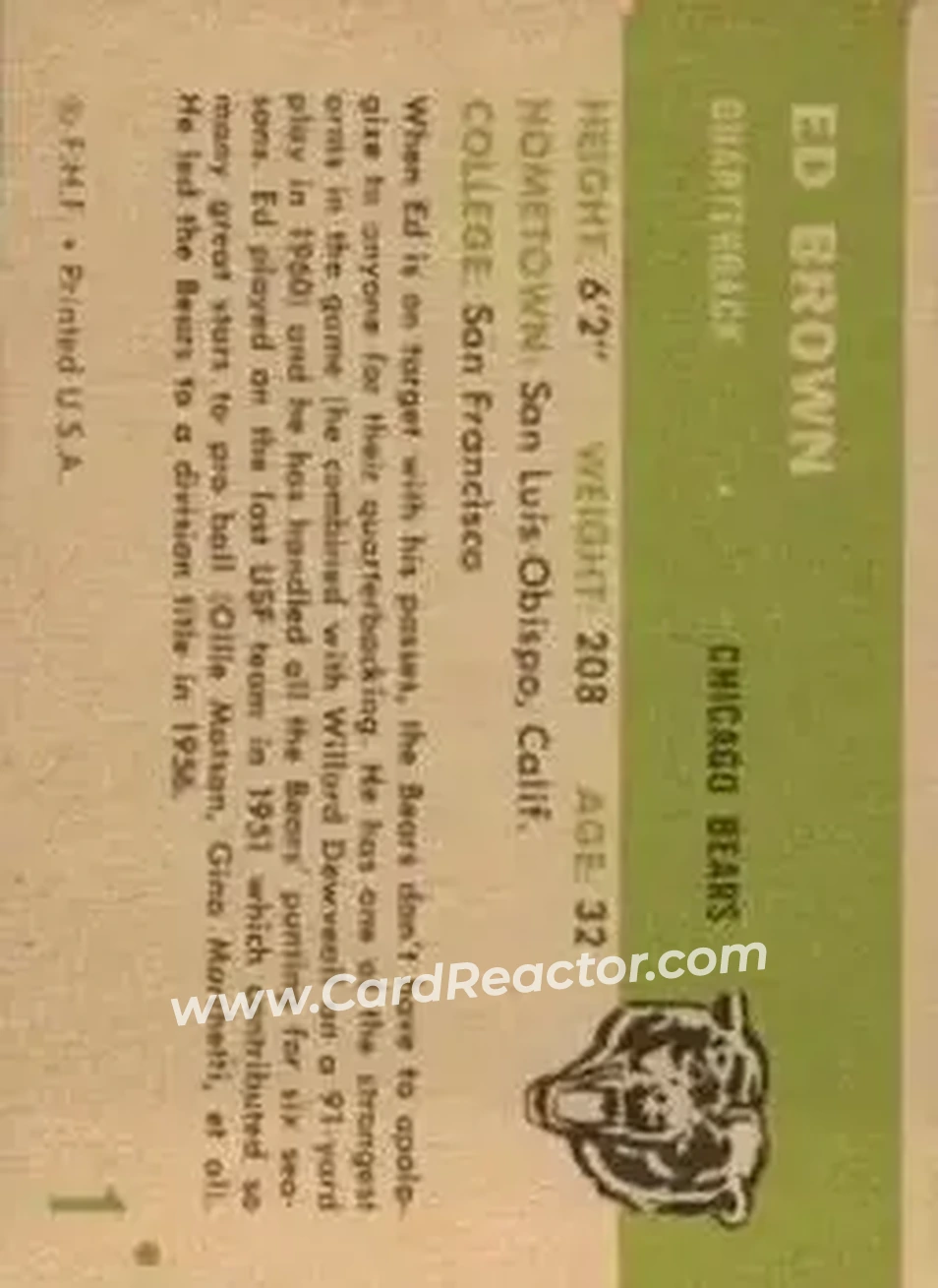 Back of Ed Brown
