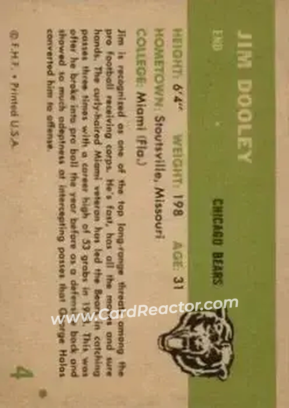 Back of James Dooley