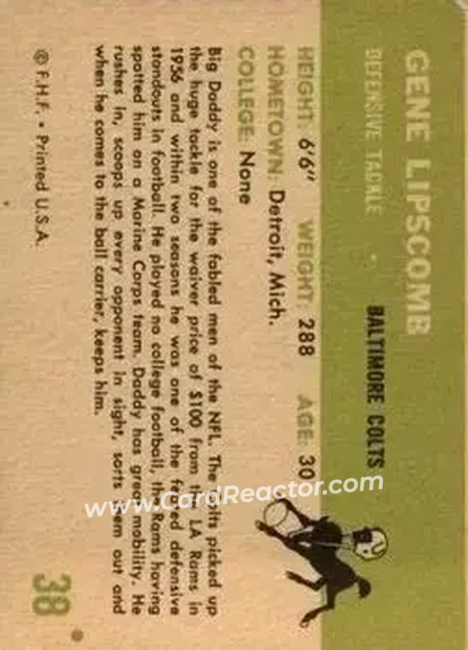 Back of Gene Lipscomb