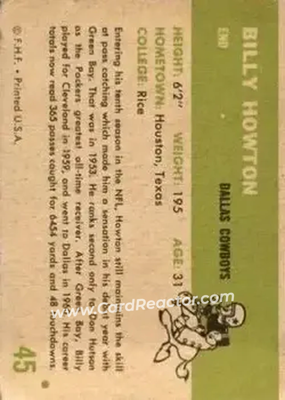 Back of Bill Howton