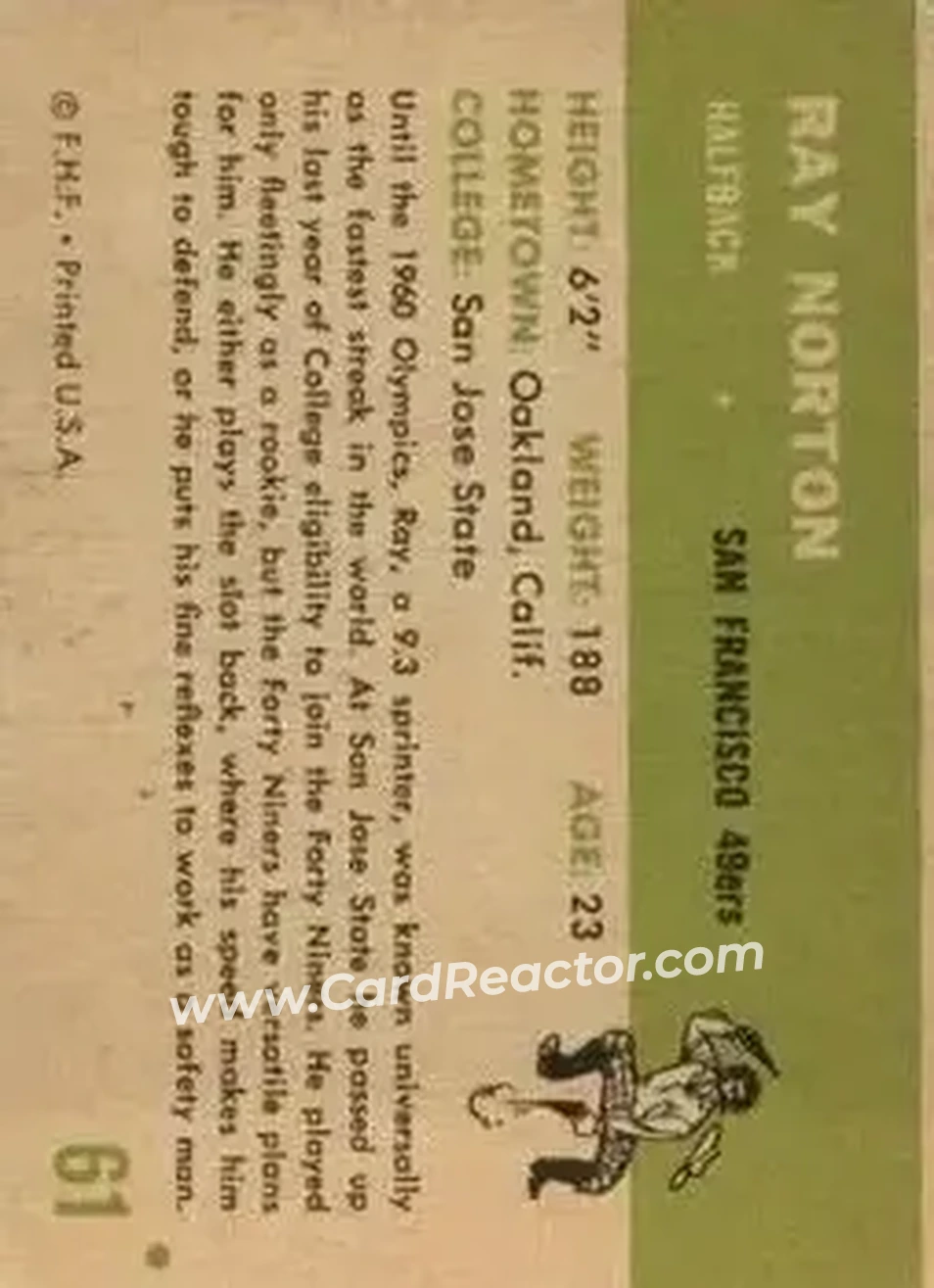 Back of Ray Norton