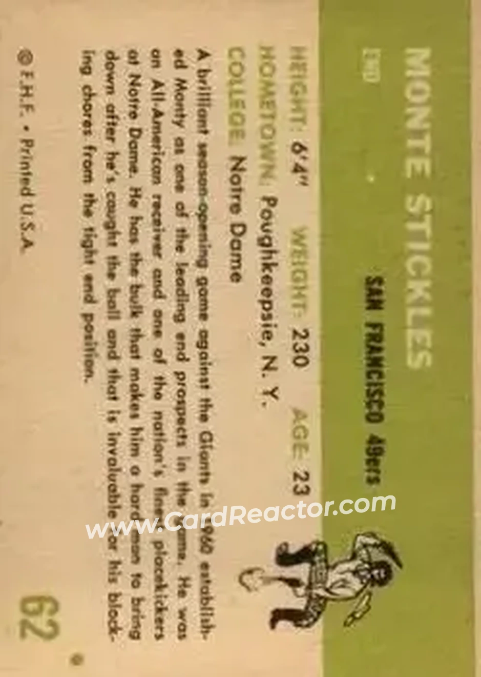 Back of Monty Stickles