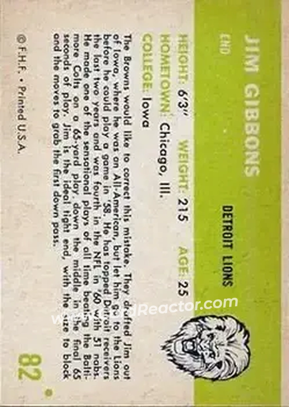 Back of Jim Gibbons