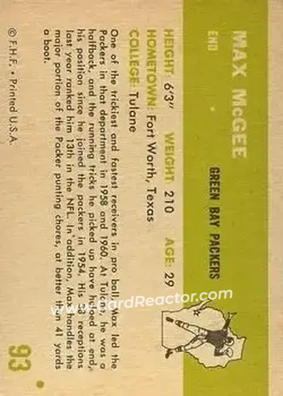 Back of Max McGee
