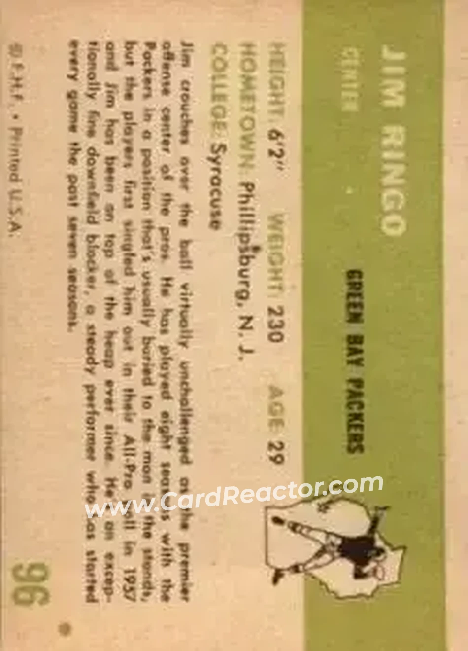 Back of Jim Ringo