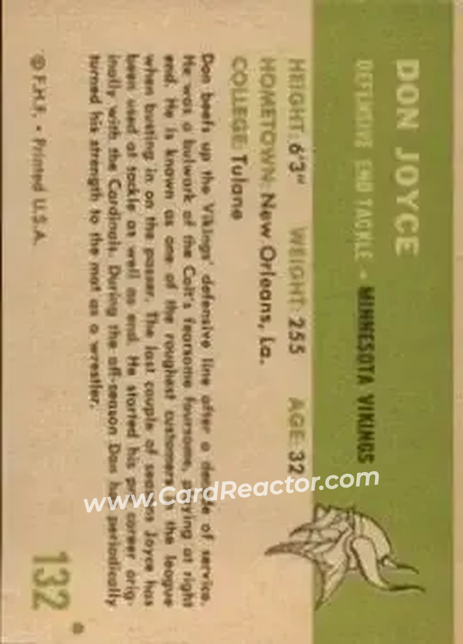Back of Don Joyce
