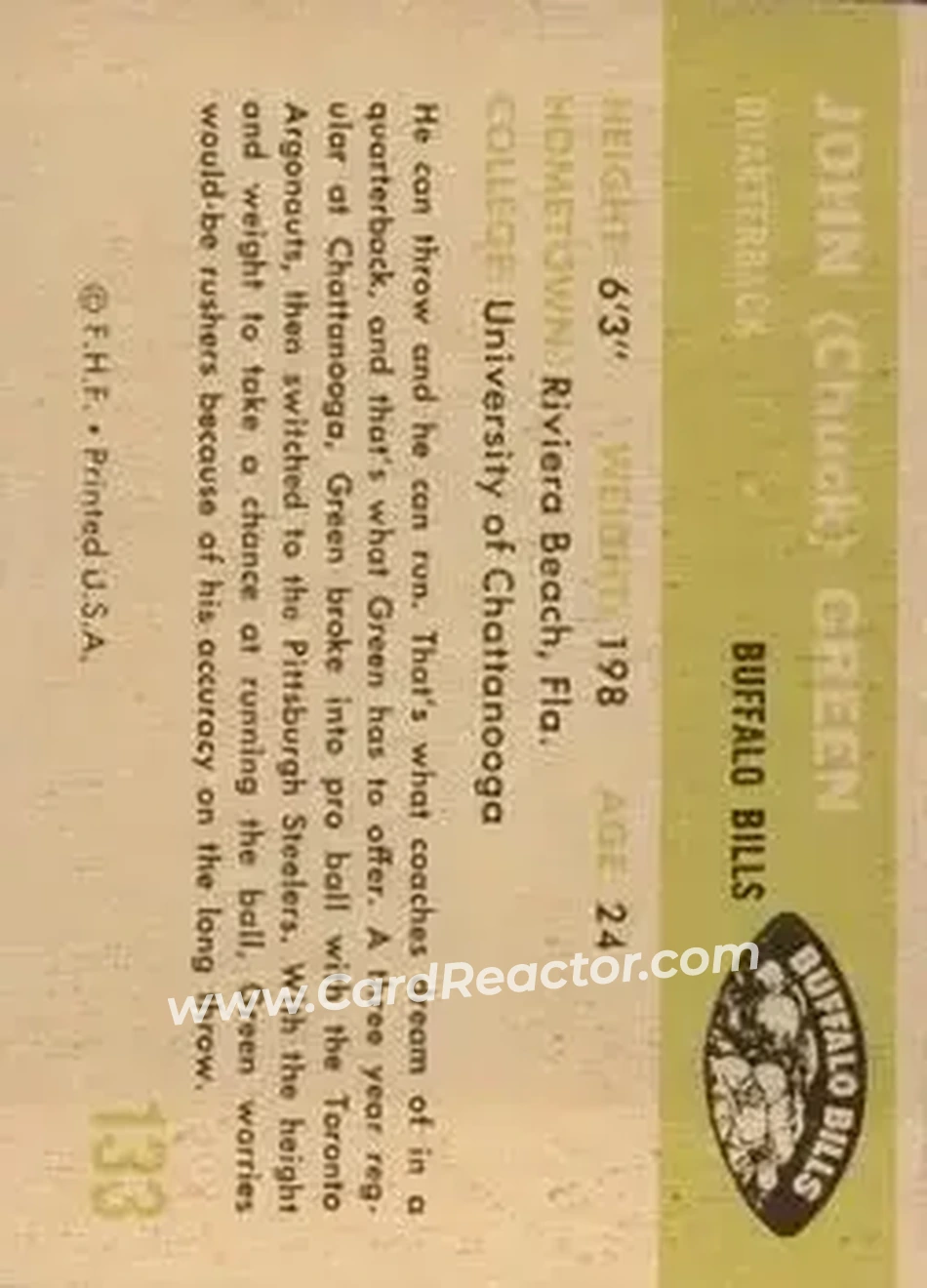 Back of John (Chuck) Green