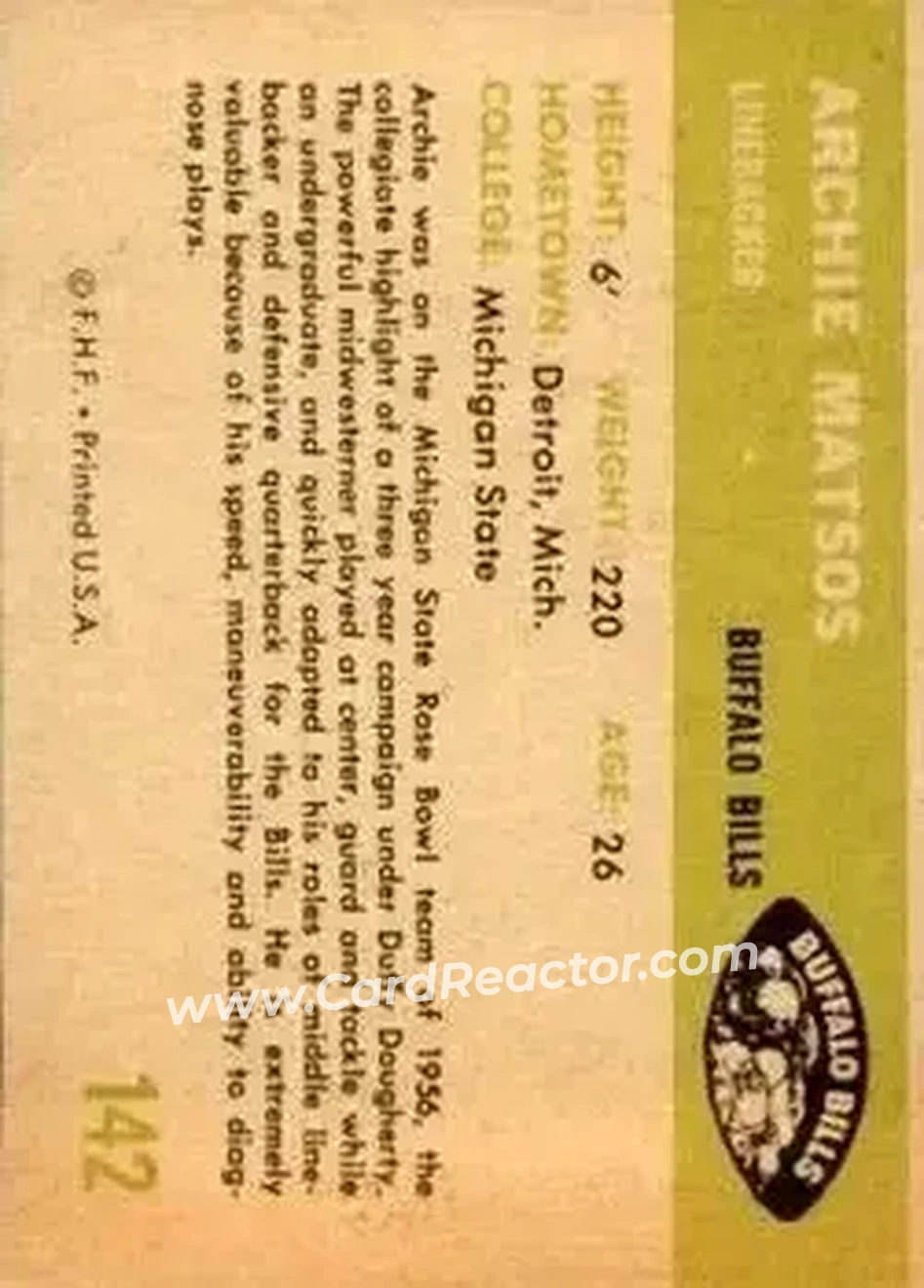 Back of Archie Matsos