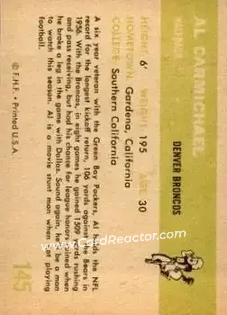 Back of Al Carmichael