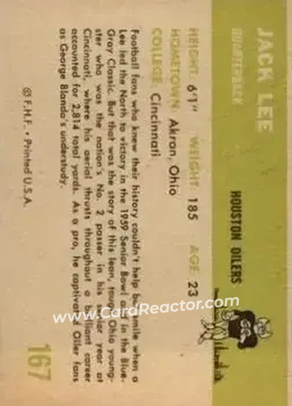 Back of Jack Lee