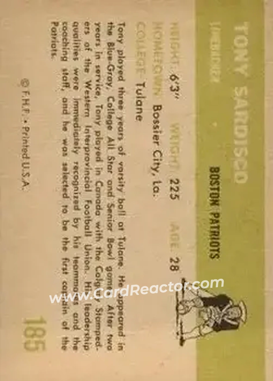 Back of Tony Sardisco