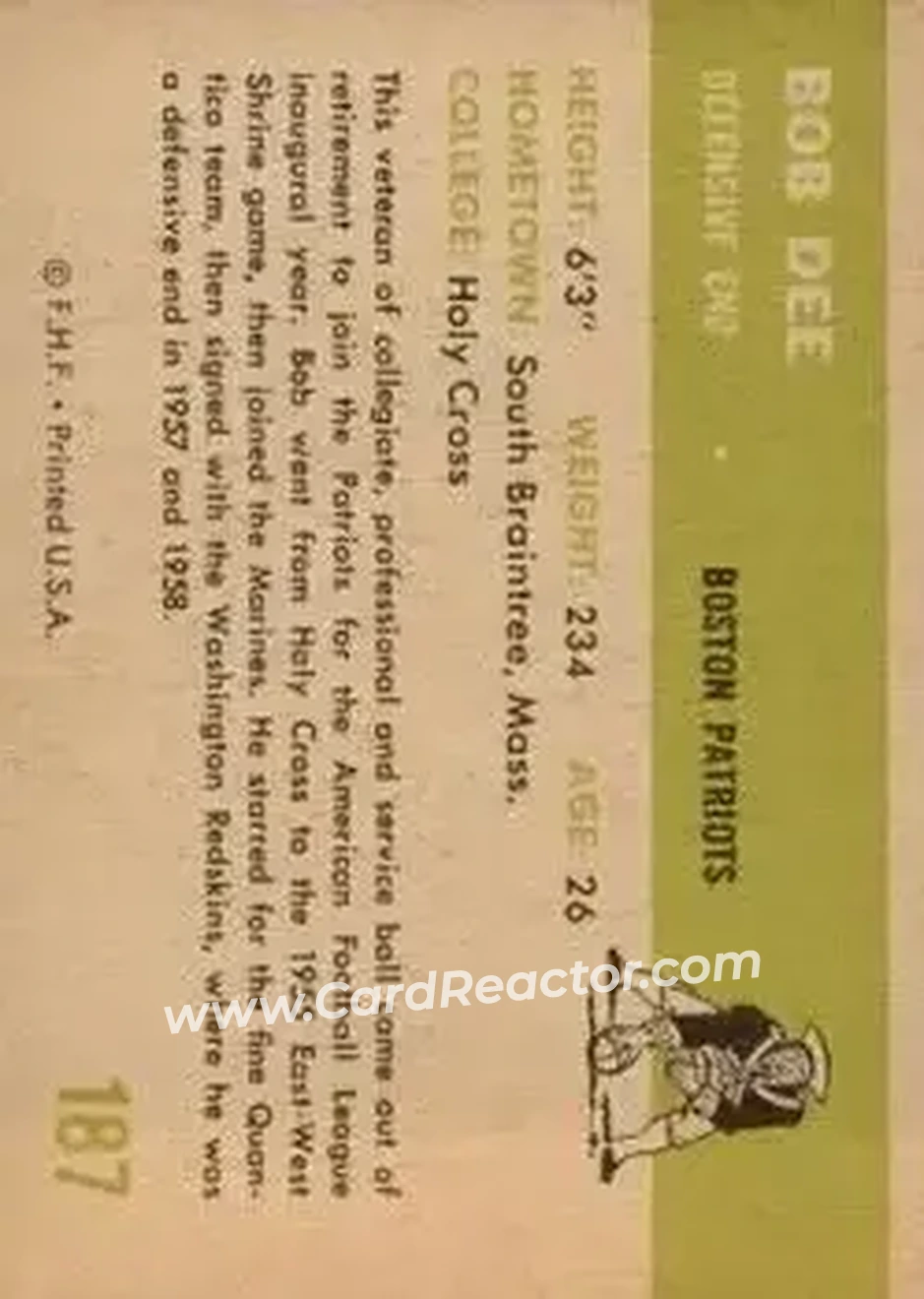 Back of Bob Dee