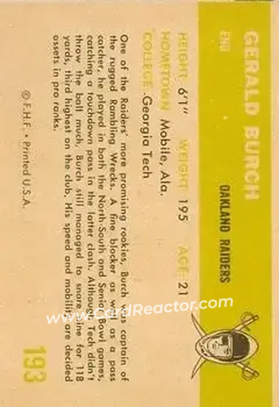 Back of Gerald Burch