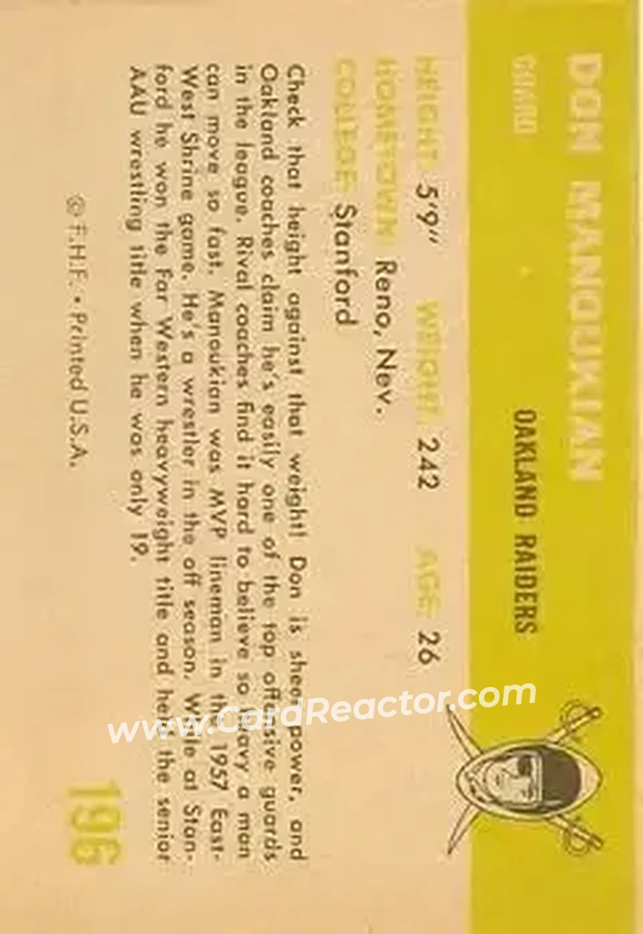Back of Don Manoukian