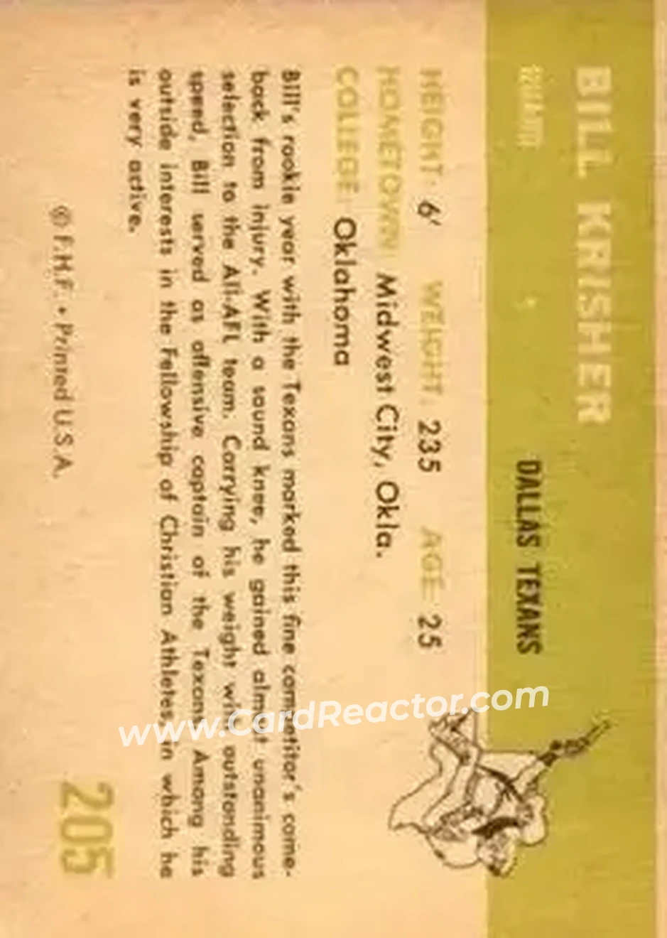 Back of Bill Krisher