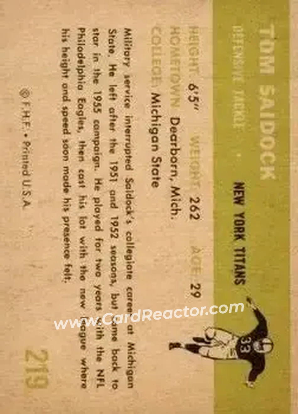 Back of Tom Saidock