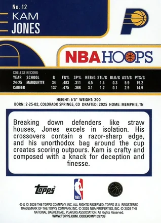Verso de Kam Jones