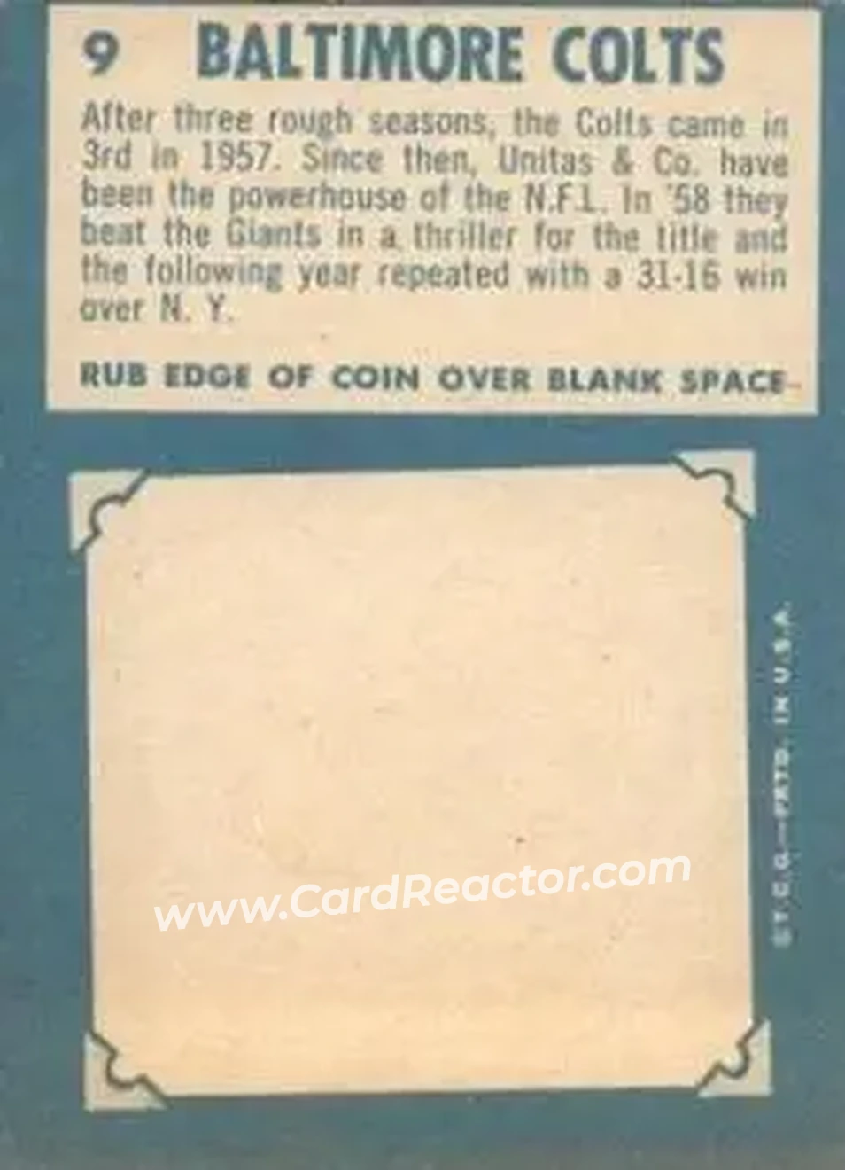 Back of Card #9