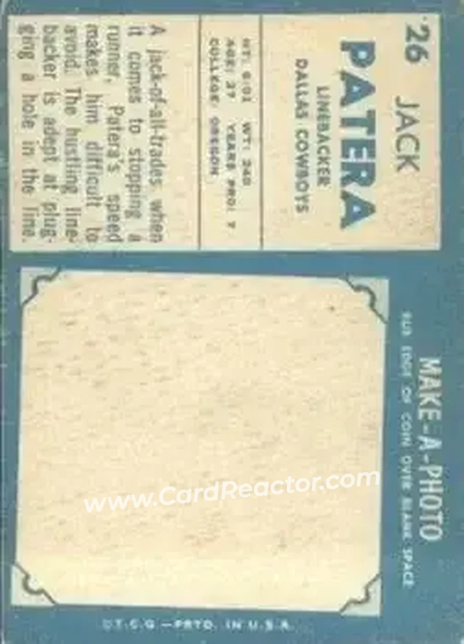 Back of Jack Patera