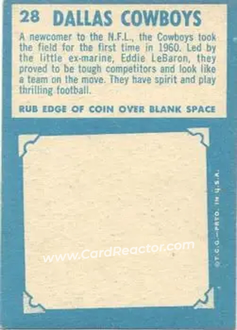 Back of Card #28