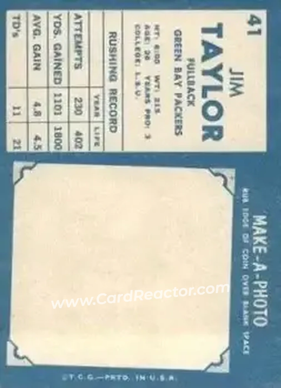 Back of Jim Taylor
