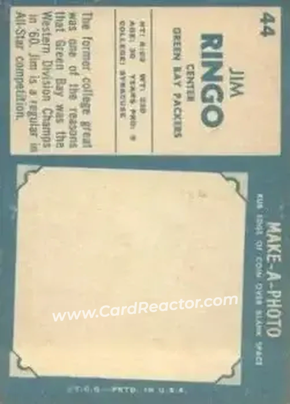 Back of Jim Ringo