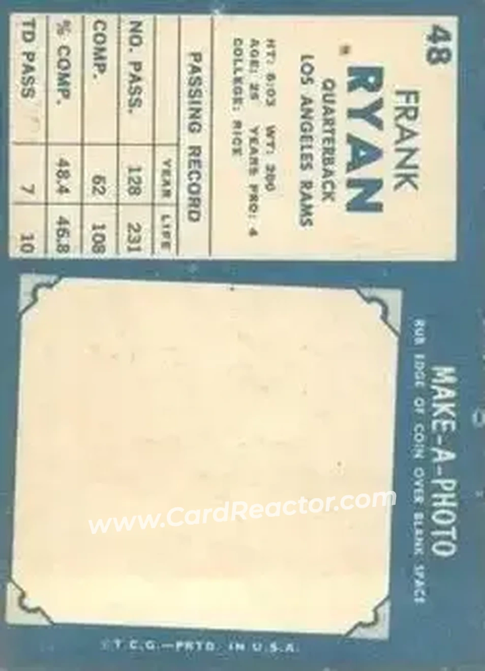 Back of Frank Ryan