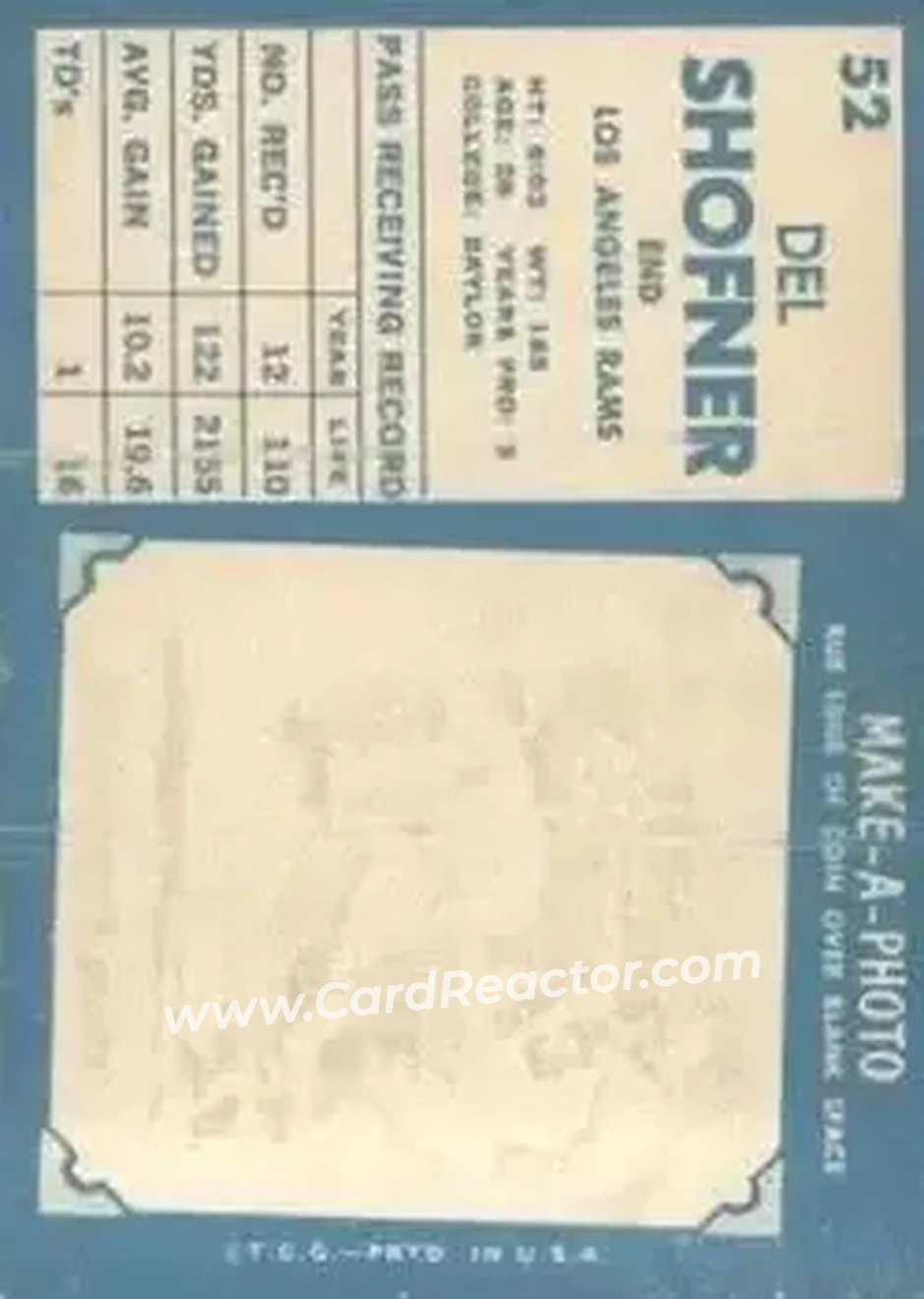 Back of Del Shofner