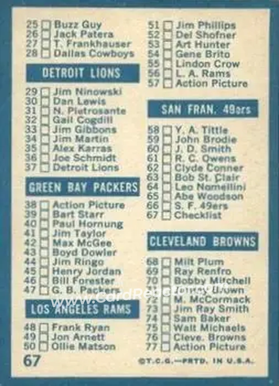 Back of Card #67