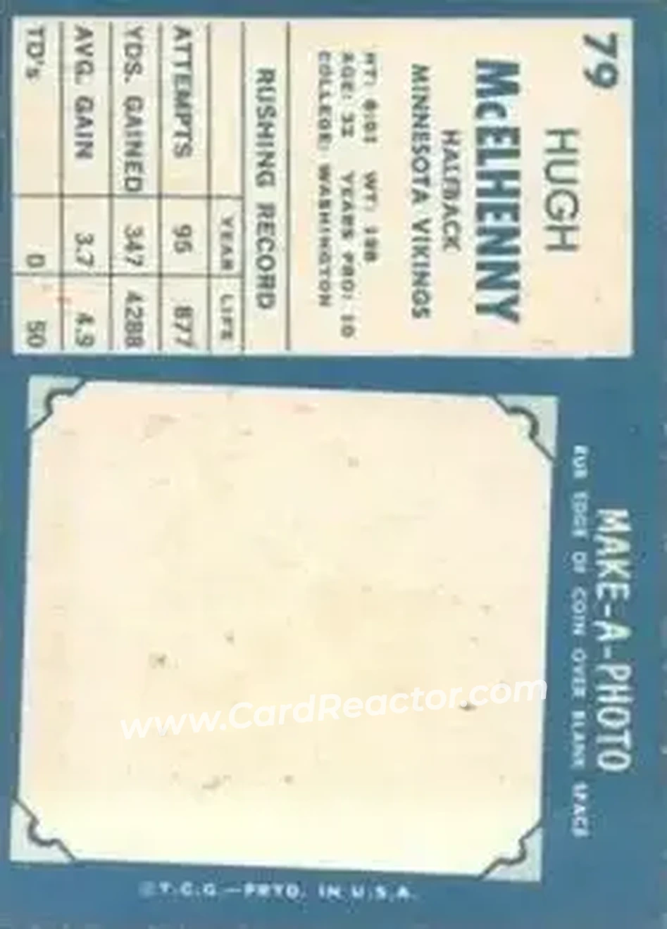 Back of Hugh McElhenny