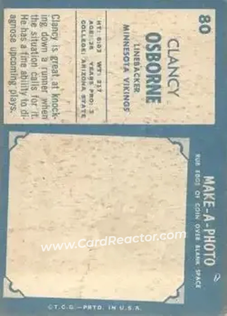 Back of Clancy Osborne
