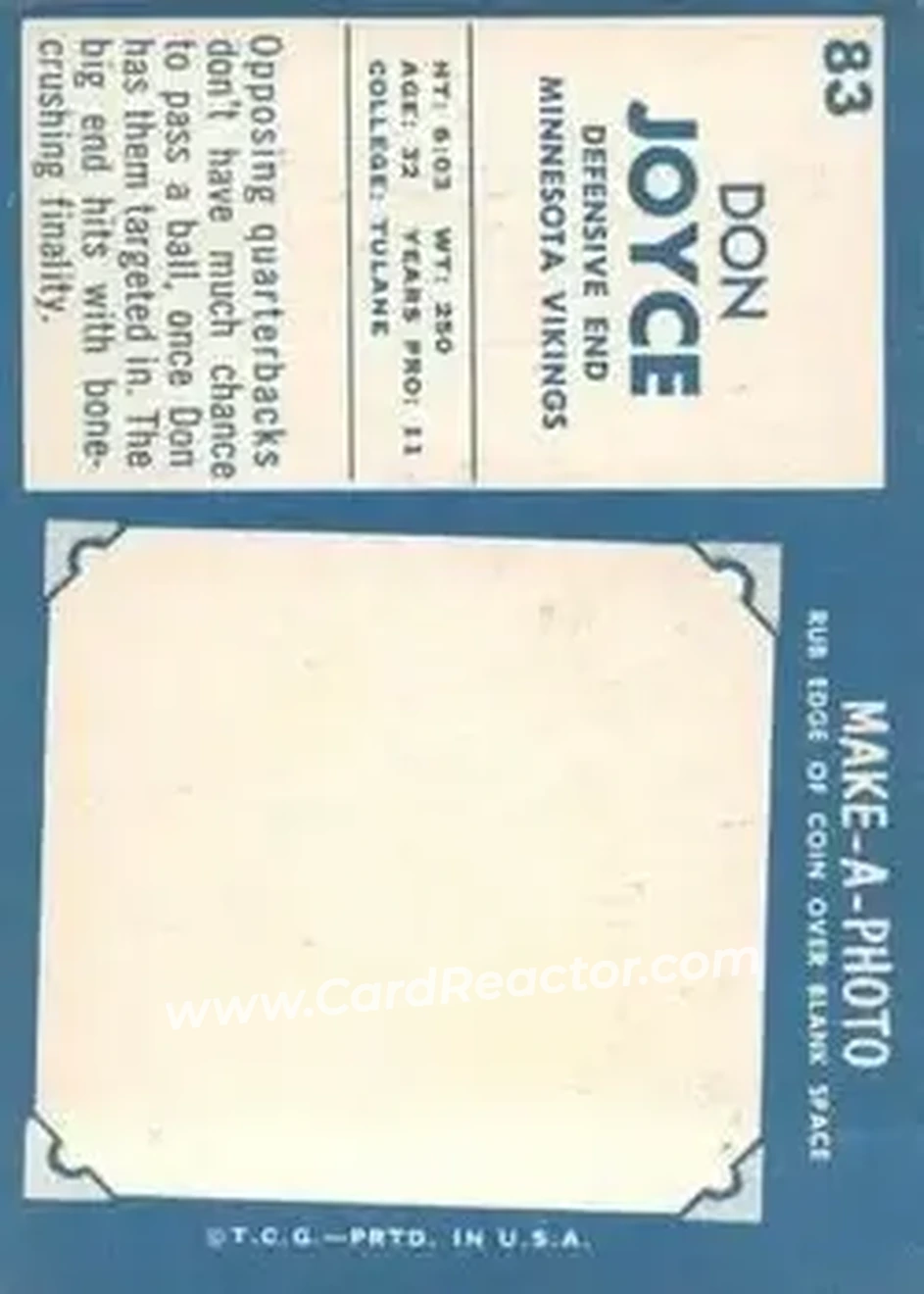 Back of Don Joyce