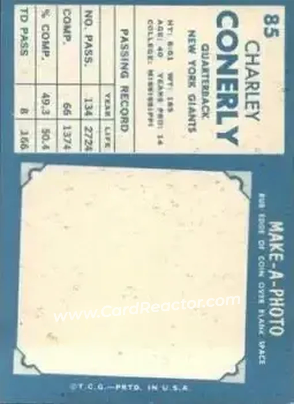 Back of Charley Conerly