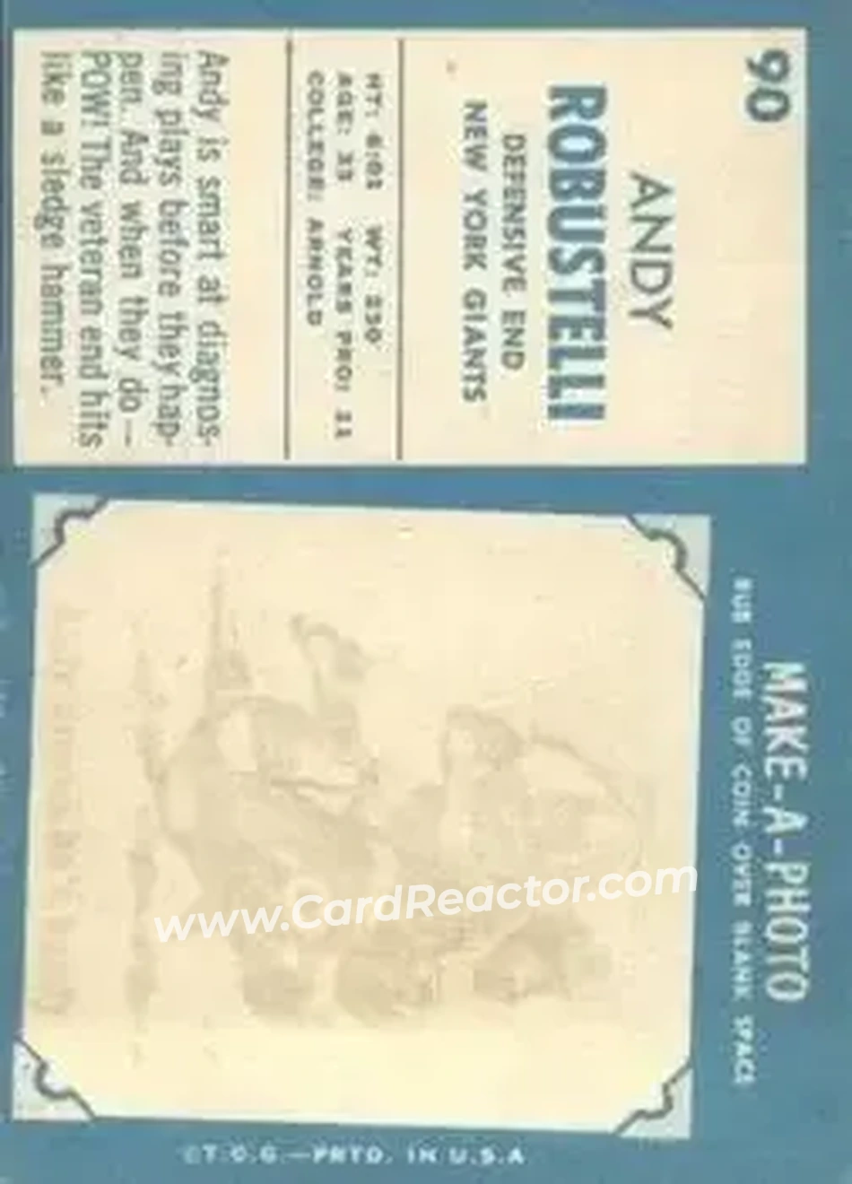Back of Andy Robustelli