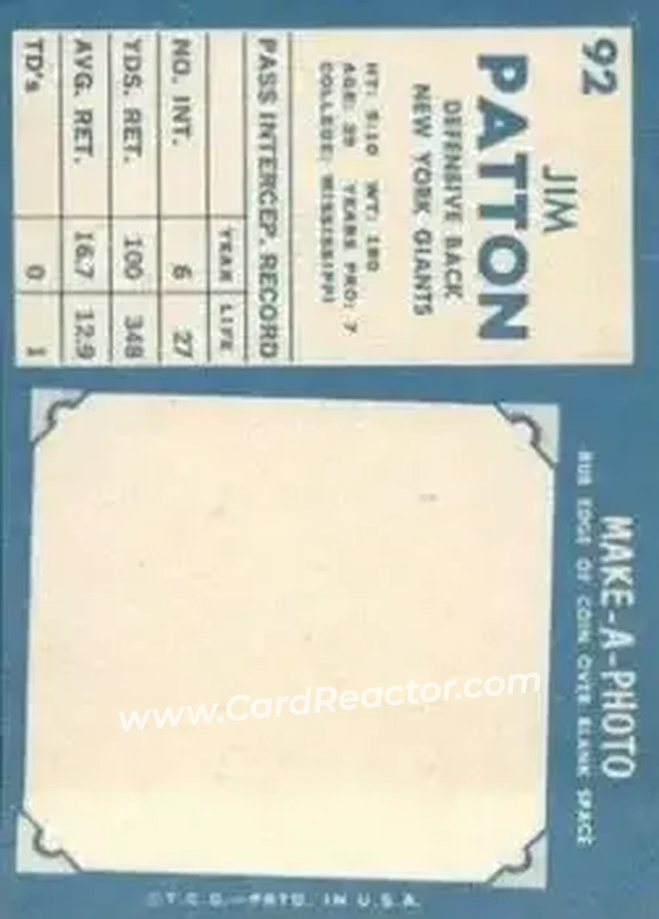 Back of Jim Patton