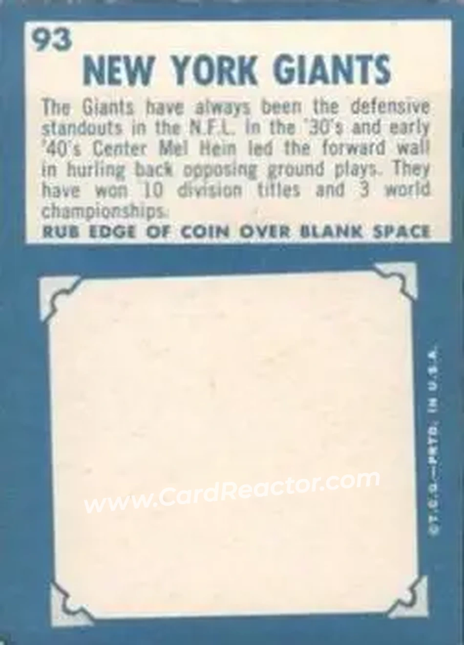 Back of Card #93