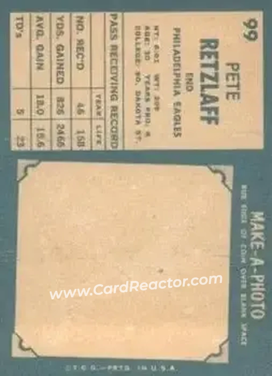 Back of Pete Retzlaff