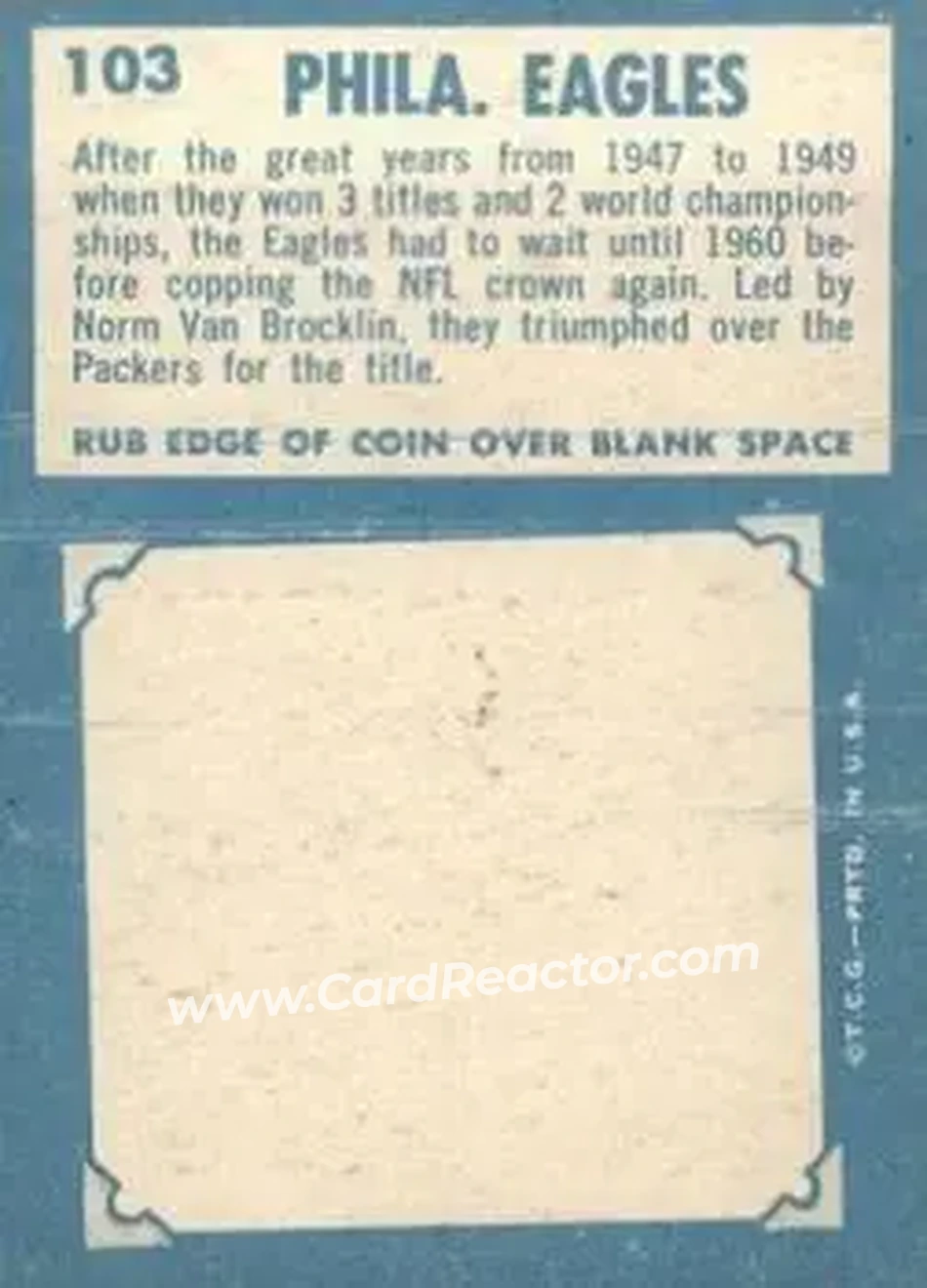 Back of Card #103