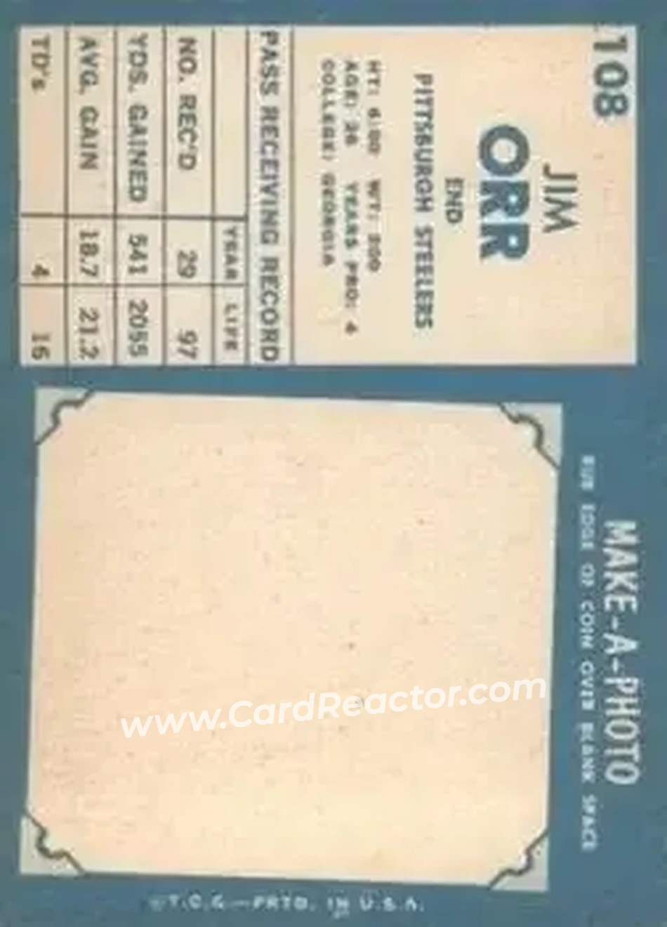 Back of Jimmy Orr