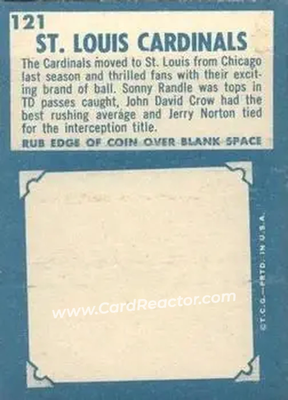 Back of Card #121