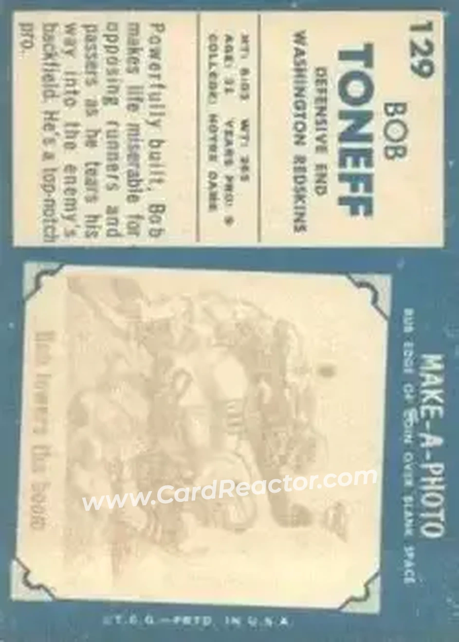 Back of Bob Toneff
